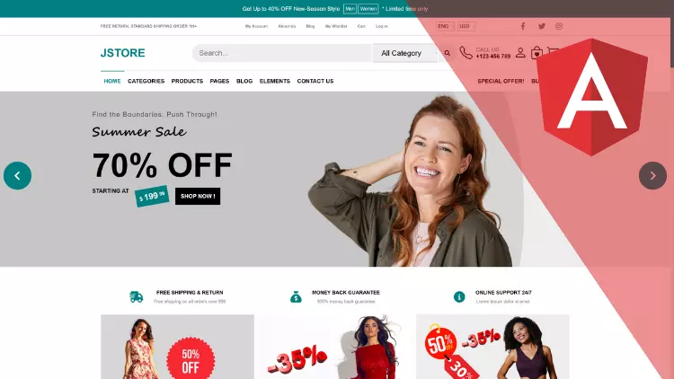 Illustration du cours Apprendre Angular par la création d'un site e-commerce