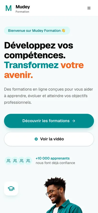 Le site Mudey sur smartphone, installable comme une application